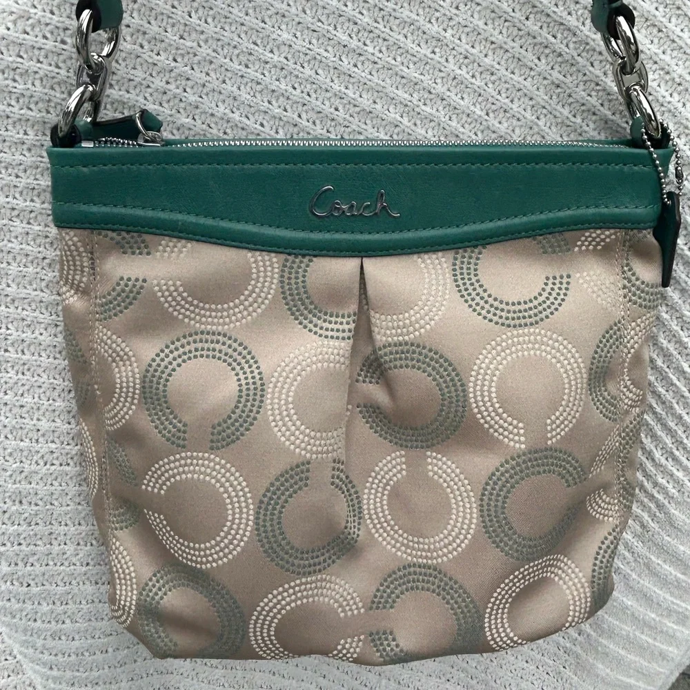 Coach Ashley Opt Art Hippie Tan/Green Convertible Crossbody